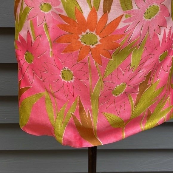 VINTAGE 70’s Alex Coleman California Top Pink Orange Green Blouse Size S/M - Picture 6 of 12